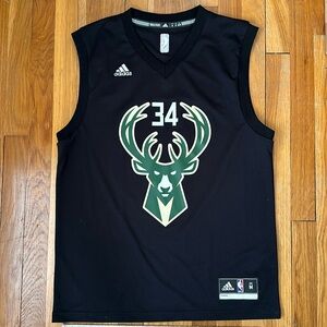 Adidas Giannis Antetokounmpo Milwaukee Bucks Jersey | Size Medium | Black